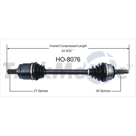 Surtrack Axle Cv Axle Shaft, Ho-8076 HO-8076